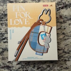 Authentic Labubu Pin for love Letter pendant A-M